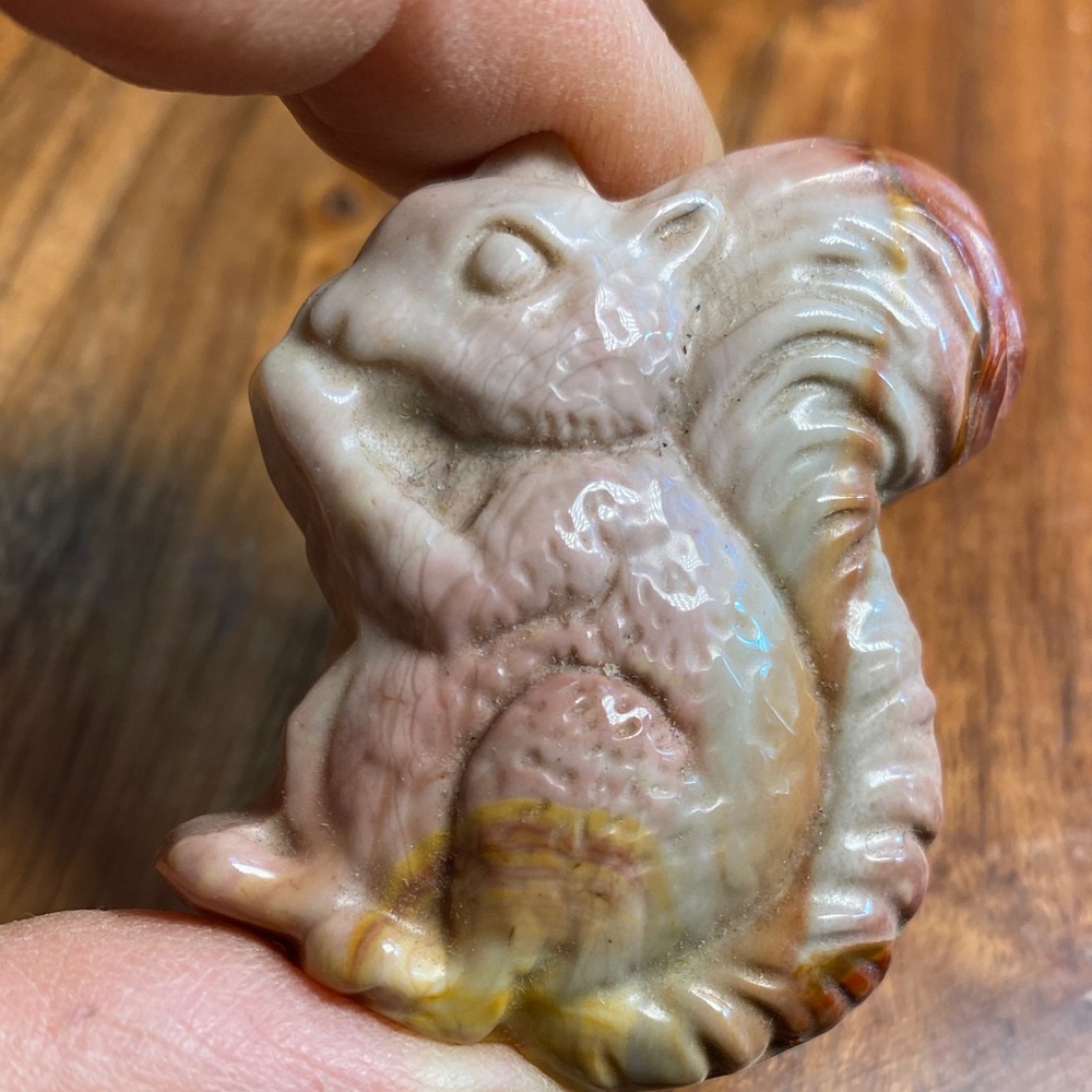 Rare Alashan Agate stone carving 2 inches tall